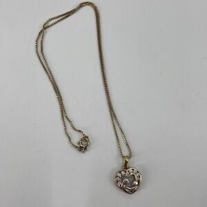 Sterling silver gold plated mother and child pendant necklace